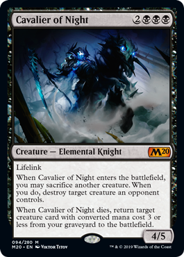 Cavalier of Night (Magic 2020 Core Set) Light Play