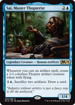 Sai, Master Thopterist (Magic 2019 Core Set) Light Play