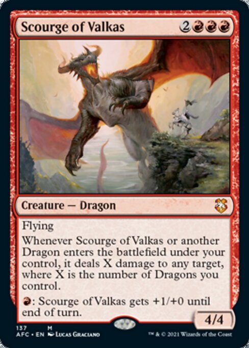 Scourge of Valkas (Commander 2021 Forgotten Realms) Light Play
