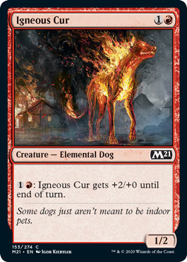 Igneous Cur (Magic 2021 Core Set) Light Play