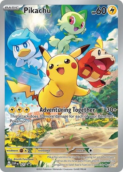 Pikachu - 027 (SV: Scarlet & Violet Promo Cards) Heavy Play Holofoil