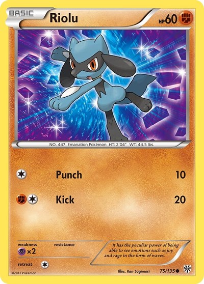 Riolu (75) (Plasma Storm) Heavy Play