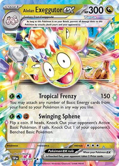 Alolan Exeggutor ex - 133 (SV08: Surging Sparks) Near Mint Holofoil