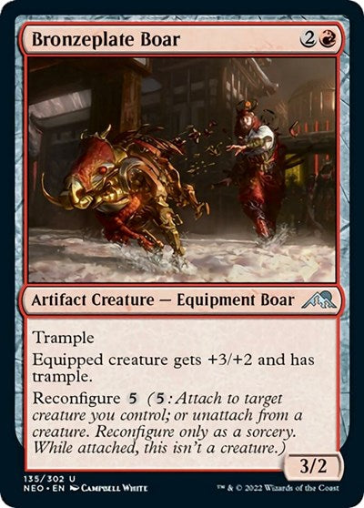 Bronzeplate Boar (Kamigawa: Neon Dynasty) Light Play