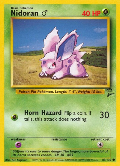 Nidoran M (Base Set 2) Light Play