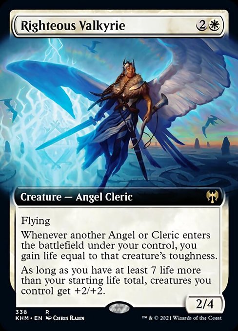 Righteous Valkyrie (Extended Art) (Kaldheim) Light Play Foil