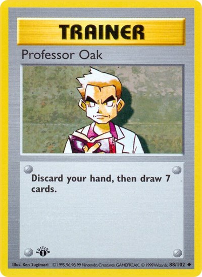 Professor Oak (Base Set (Shadowless)) Light Play 1st Edition