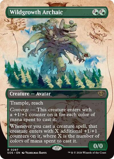 Wildgrowth Archaic (Borderless) (Secrets of Strixhaven) Light Play