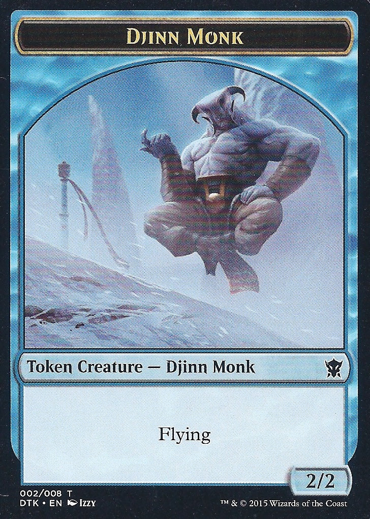 Djinn Monk Token (Dragons of Tarkir) Light Play