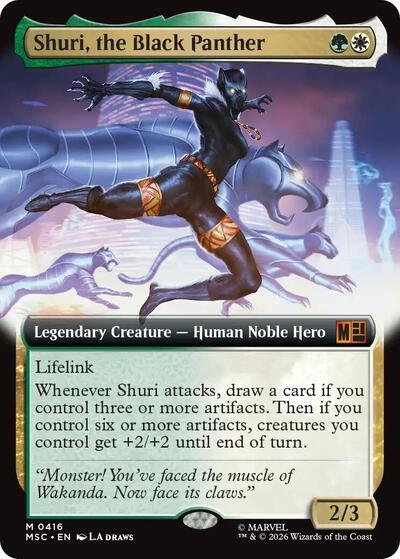 Shuri, the Black Panther (Extended Art) (Commander: Marvel Super Heroes) Light Play
