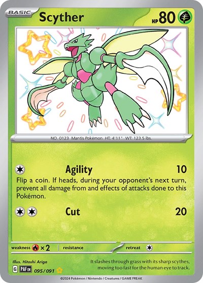 Scyther (SV: Paldean Fates) Light Play Holofoil