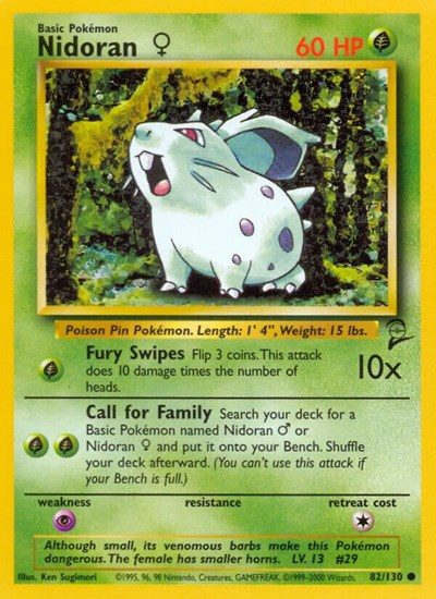 Nidoran F (Base Set 2) Heavy Play