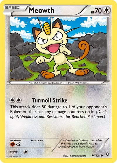 Meowth (XY - Fates Collide) Damaged / Poor
