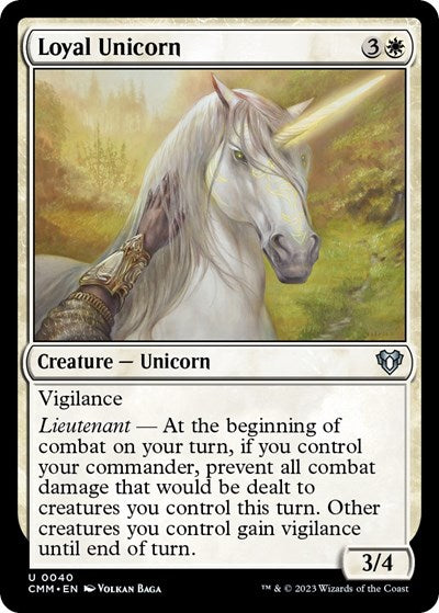 Loyal Unicorn (Commander Masters) Light Play