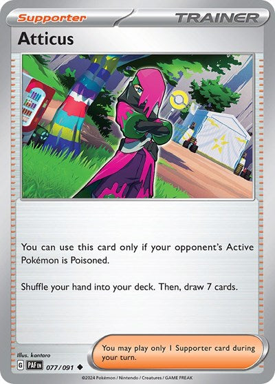 Atticus (SV: Paldean Fates) Light Play Reverse Holofoil
