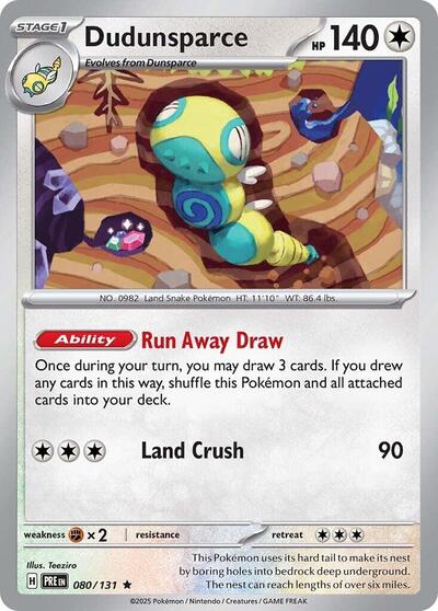 Dudunsparce (SV: Prismatic Evolutions) Light Play Reverse Holofoil
