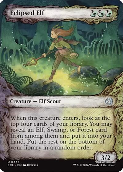 Eclipsed Elf (Showcase) (Lorwyn Eclipsed) Light Play