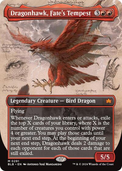 Dragonhawk, Fate's Tempest (Borderless) (Bloomburrow) Near Mint Foil