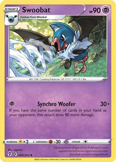 Swoobat (SWSH07: Evolving Skies) Light Play