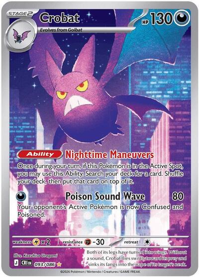 Crobat - 093 (ME04: Chaos Rising) Light Play Holofoil