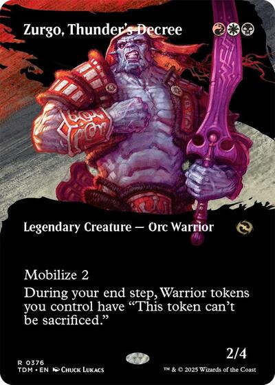 Zurgo, Thunder's Decree (Borderless) (Tarkir: Dragonstorm) Light Play Foil