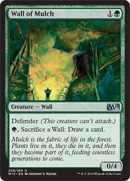 Wall of Mulch (Magic 2015 Core Set) Light Play Foil