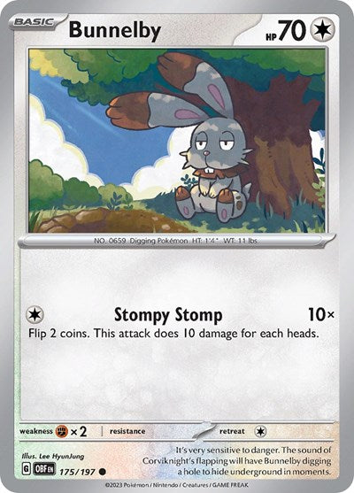 Bunnelby (Scarlet and Violet: Obsidian Flames) Light Play Reverse Holofoil