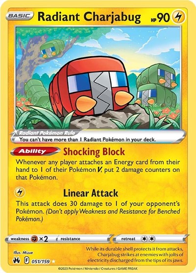 Radiant Charjabug (Crown Zenith) Near Mint Holofoil