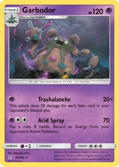 Garbodor (SM - Guardians Rising) Damaged / Poor Reverse Holofoil