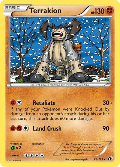 Terrakion (Legendary Treasures) Damaged / Poor Holofoil