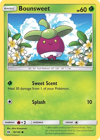 Bounsweet (SM Base Set) Heavy Play Reverse Holofoil