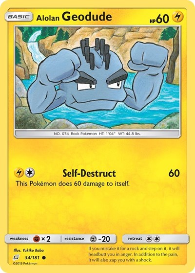 Alolan Geodude (34) (SM - Team Up) Medium Play