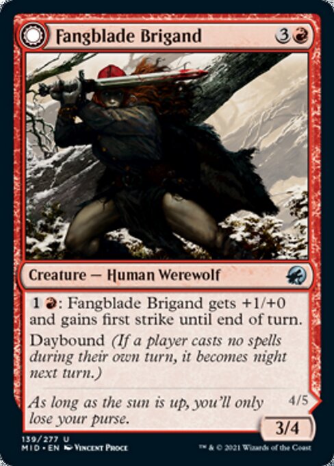 Fangblade Brigand / Fangblade Eviscerator (Innistrad: Midnight Hunt) Light Play Foil