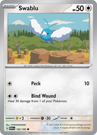 Swablu - 152 (Scarlet and Violet: Paradox Rift) Light Play