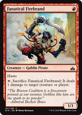 Fanatical Firebrand (Rivals of Ixalan) Light Play