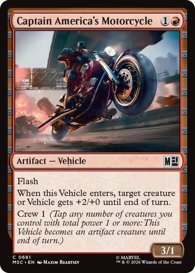 Captain America's Motorcycle (Commander: Marvel Super Heroes) Light Play Foil