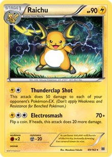 Raichu - 49/162 (XY BREAKthrough) (Cracked Ice Holo) (Deck Exclusives) Light Play Holofoil