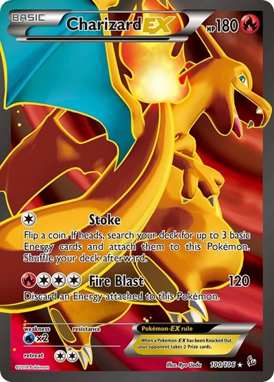 Charizard EX (100 Full Art) (XY - Flashfire) Light Play Holofoil