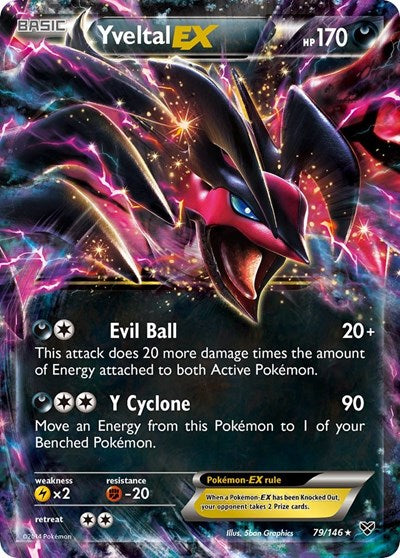 Yveltal EX (XY Base Set) Light Play Holofoil