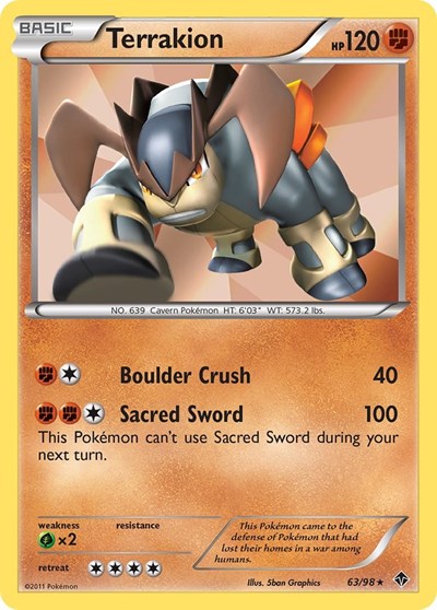 Terrakion (Emerging Powers) Heavy Play Holofoil