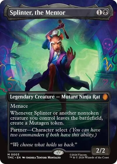 Splinter, the Mentor (Borderless) (Commander: Teenage Mutant Ninja Turtles) Light Play Foil