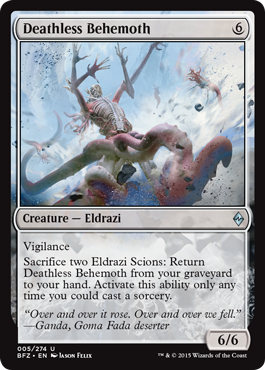 Deathless Behemoth (Battle for Zendikar) Medium Play