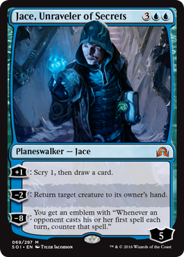 Jace, Unraveler of Secrets (Shadows Over Innistrad) Light Play