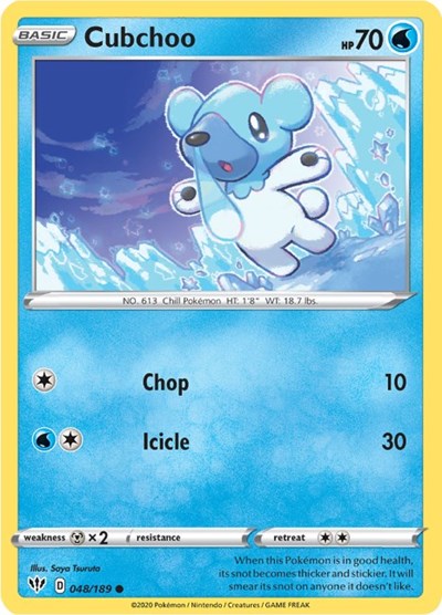 Cubchoo (SWSH03: Darkness Ablaze) Light Play Reverse Holofoil