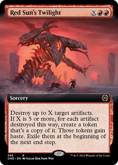 Red Sun's Twilight (Extended Art) (Phyrexia: All Will Be One) Light Play