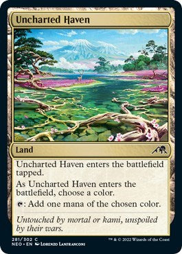 Uncharted Haven (Kamigawa: Neon Dynasty) Light Play Foil