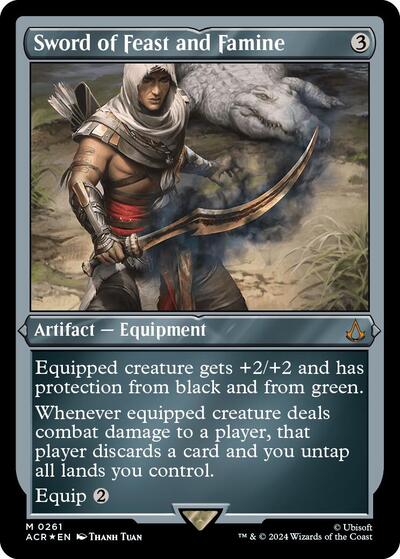 Sword of Feast and Famine (Foil Etched) (Universes Beyond: Assassin's Creed) Light Play Foil