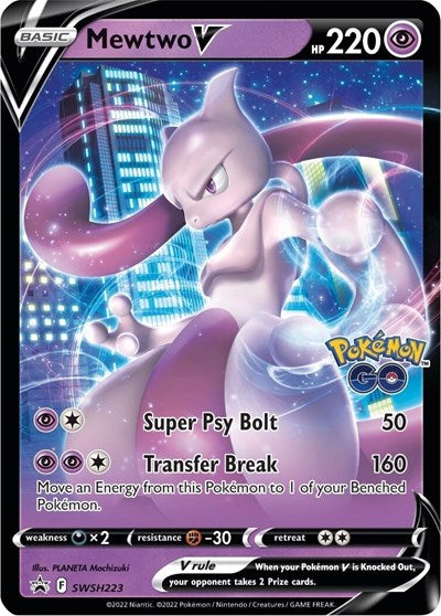 Mewtwo V - SWSH223 (SWSH: Sword & Shield Promo Cards) Light Play Holofoil