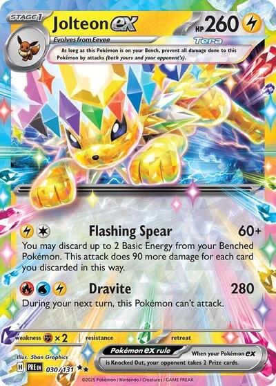 Jolteon ex - 030 (SV: Prismatic Evolutions) Light Play Holofoil
