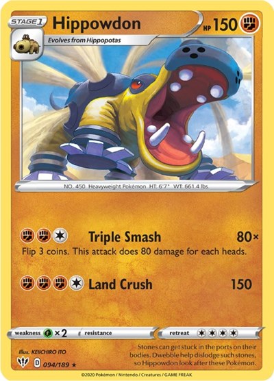 Hippowdon (SWSH03: Darkness Ablaze) Light Play